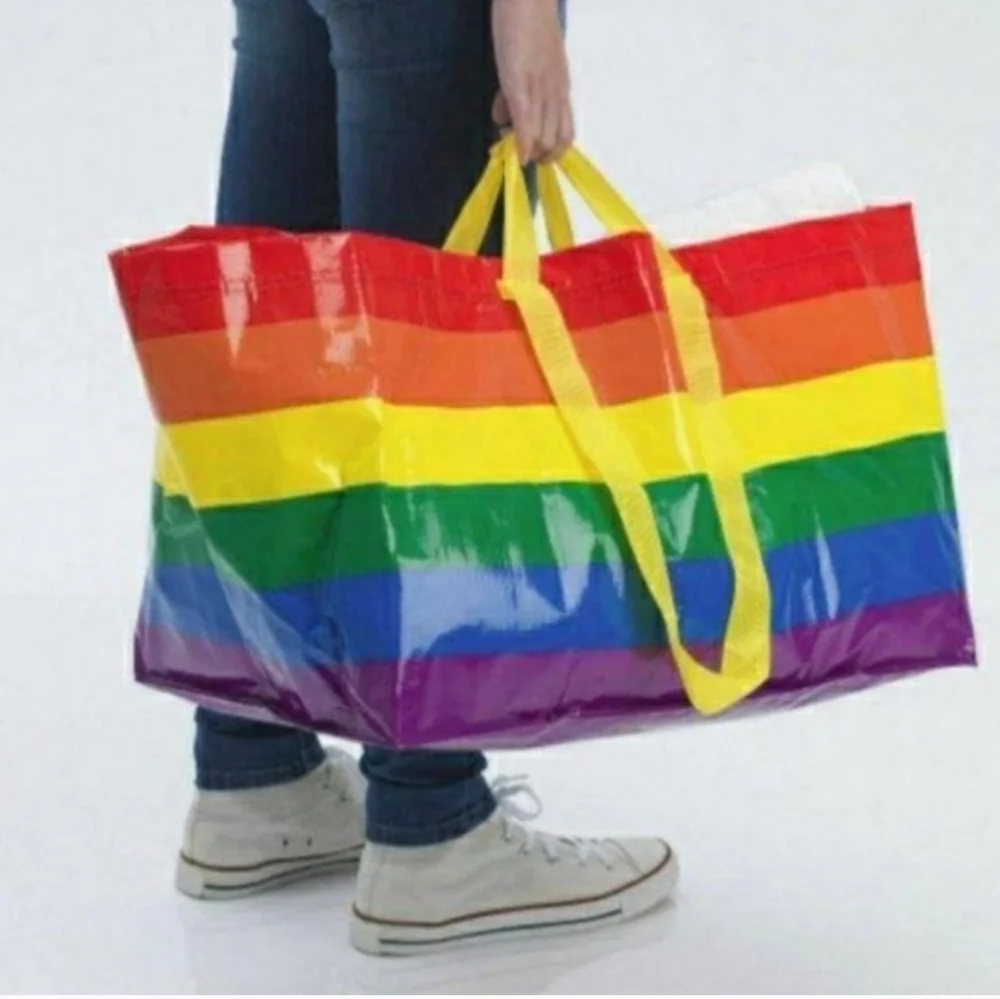 Ikea Storstomma Pride Large Shopping Rainbow Bag NWT